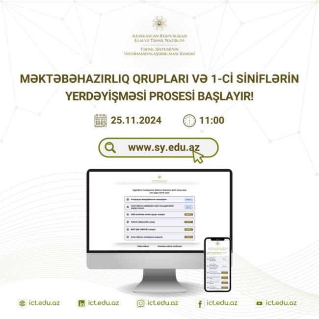 Məktəbəhazırlıq qrupları və 1-ci siniflərin yerdəyişmə prosesi başlayır Xəbər şəkili