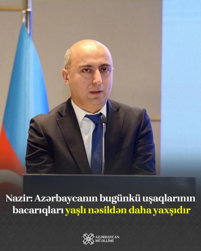 "Azərbaycanın bugünkü uşaqlarının istər oxu, istər yazı, istər digər bacarıqları birmənalı olaraq yaşlı nəsildən daha yaxşıdır". Xəbər şəkili